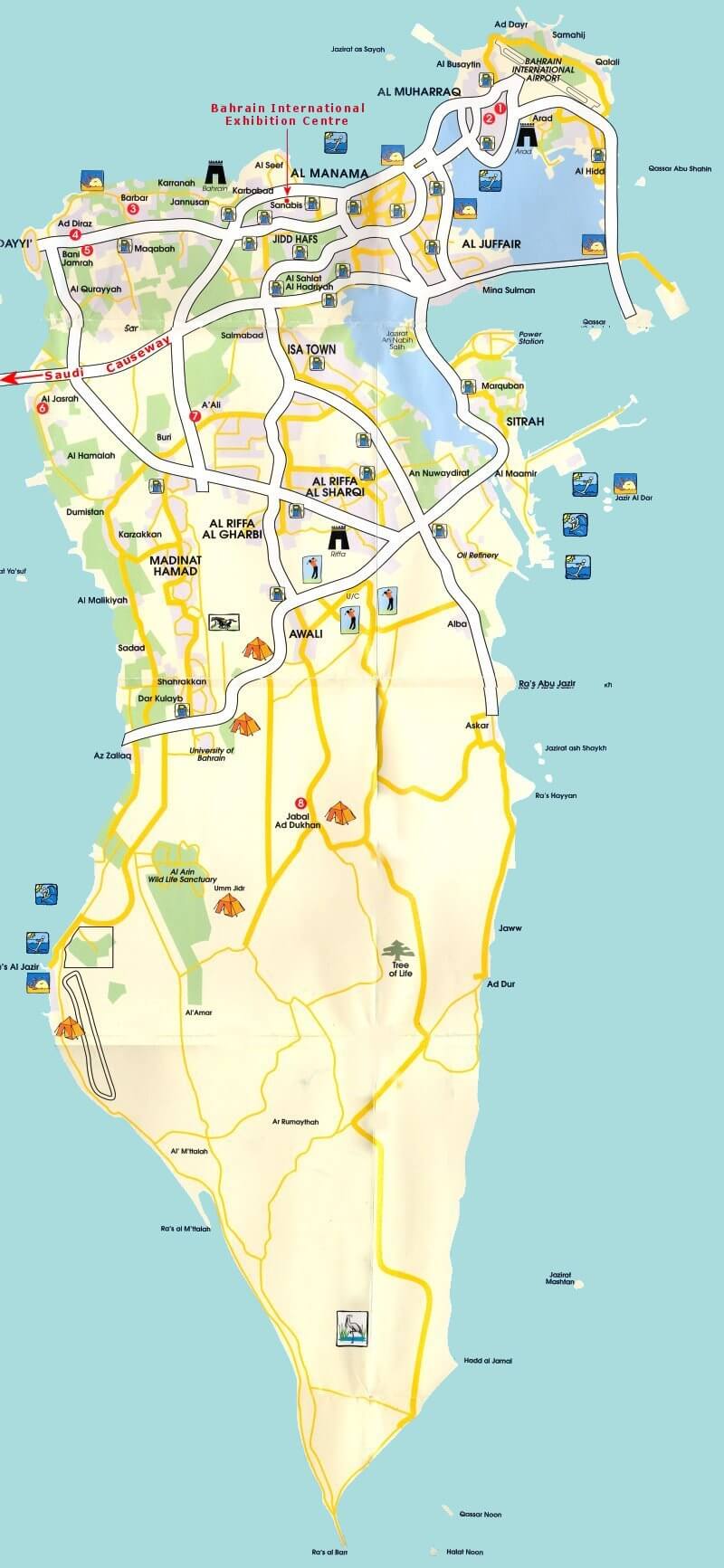 bahrein Tourist karte